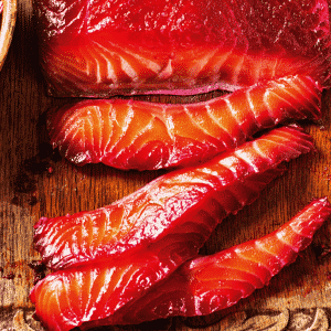 beetroot cured salmon